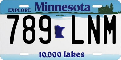 MN license plate 789LNM