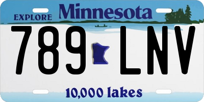 MN license plate 789LNV