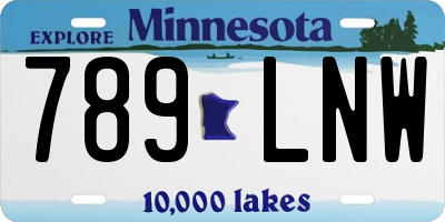 MN license plate 789LNW