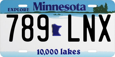 MN license plate 789LNX
