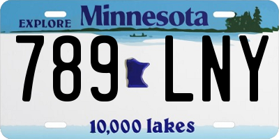 MN license plate 789LNY