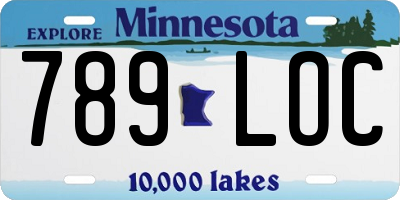 MN license plate 789LOC