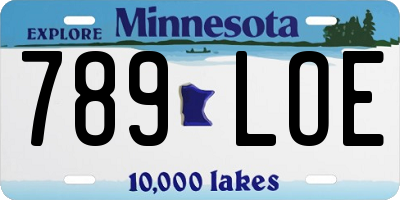 MN license plate 789LOE