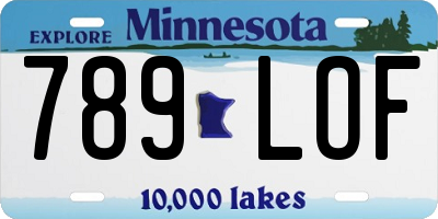 MN license plate 789LOF