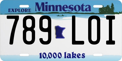 MN license plate 789LOI