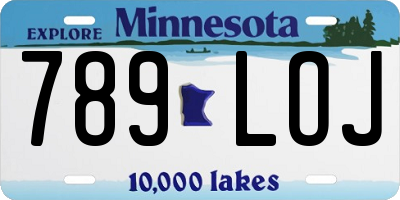 MN license plate 789LOJ
