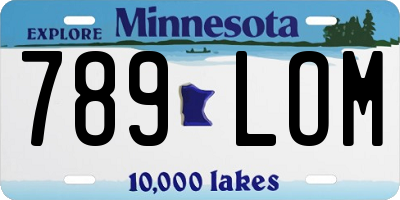MN license plate 789LOM