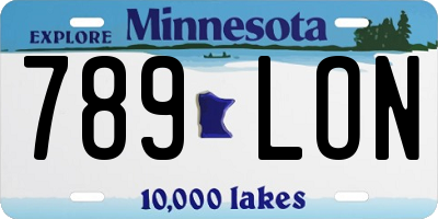 MN license plate 789LON