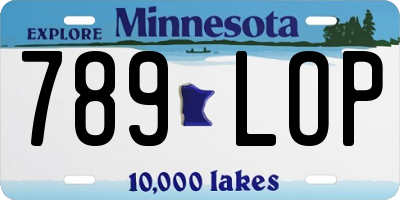 MN license plate 789LOP