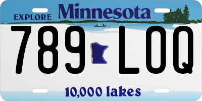 MN license plate 789LOQ