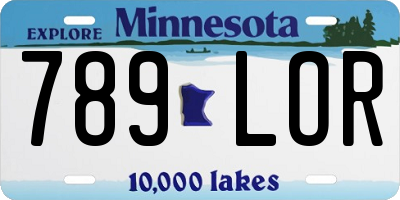 MN license plate 789LOR