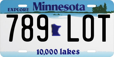 MN license plate 789LOT