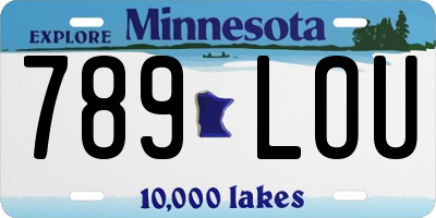 MN license plate 789LOU