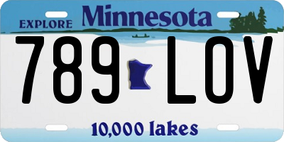 MN license plate 789LOV