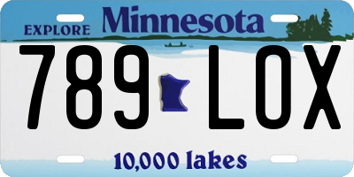 MN license plate 789LOX