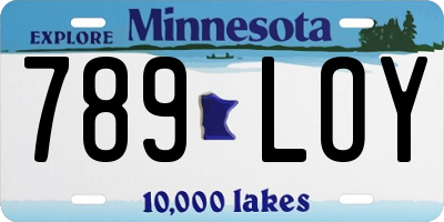MN license plate 789LOY