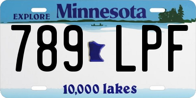 MN license plate 789LPF