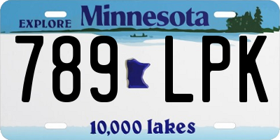 MN license plate 789LPK
