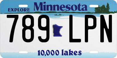 MN license plate 789LPN