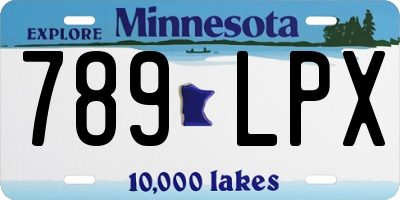 MN license plate 789LPX