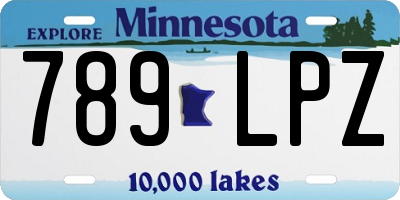 MN license plate 789LPZ