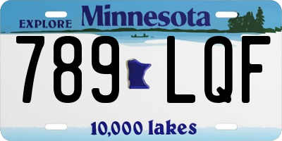 MN license plate 789LQF