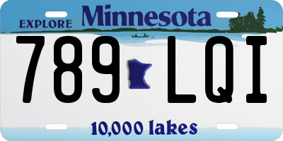 MN license plate 789LQI