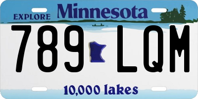 MN license plate 789LQM