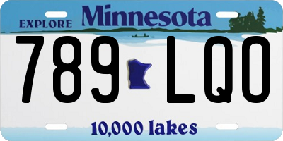 MN license plate 789LQO