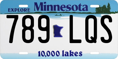 MN license plate 789LQS