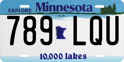 MN license plate 789LQU