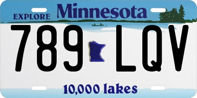 MN license plate 789LQV