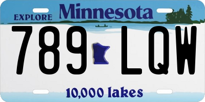 MN license plate 789LQW
