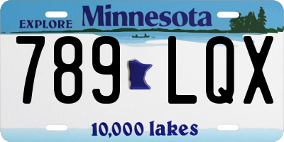 MN license plate 789LQX