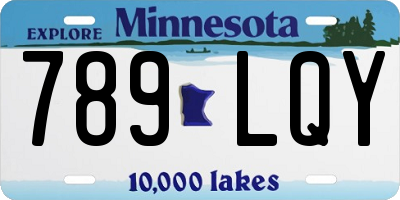 MN license plate 789LQY