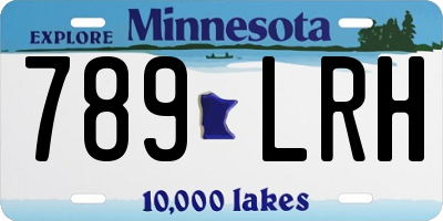 MN license plate 789LRH