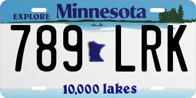 MN license plate 789LRK