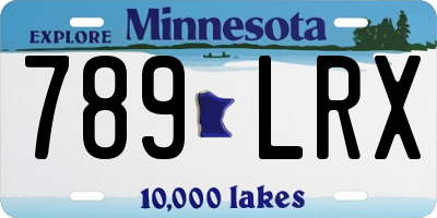 MN license plate 789LRX