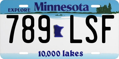 MN license plate 789LSF