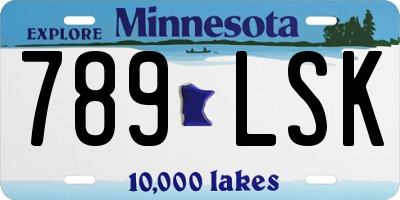 MN license plate 789LSK