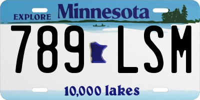 MN license plate 789LSM