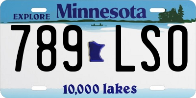 MN license plate 789LSO