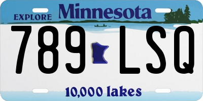 MN license plate 789LSQ
