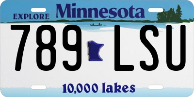 MN license plate 789LSU