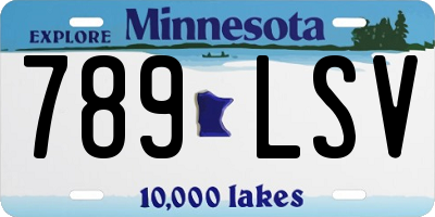 MN license plate 789LSV