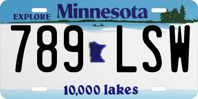 MN license plate 789LSW
