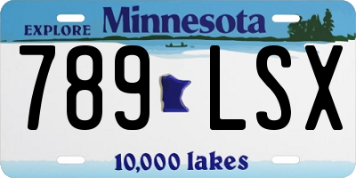 MN license plate 789LSX