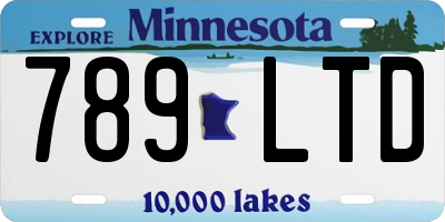 MN license plate 789LTD