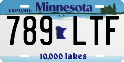 MN license plate 789LTF