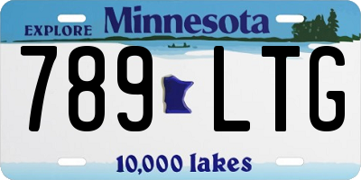 MN license plate 789LTG